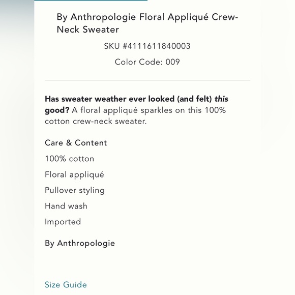 NWT new XL can fit large Anthropologie floral appliqué sweatshirt black sweater - Picture 4 of 15